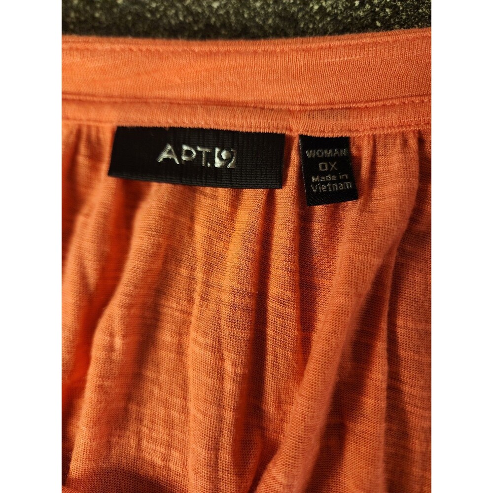 Apt 9  Coral 3/4 Sleeve Top Women's 0X Boho Peasant Prairie Casual Loose Fit - Picture 4 of 7